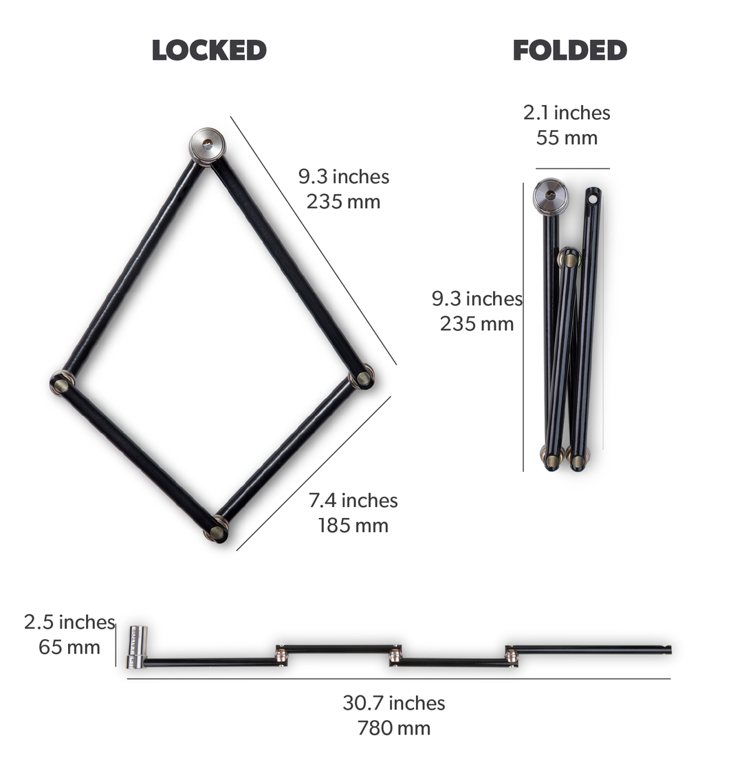 best titanium lock extended double length secure folding lightweight slim profile compact bike lock